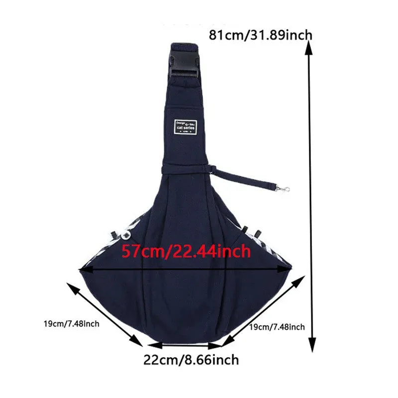 Pet Sling Carrier Bag - Adjustable Shoulder Tote for Small Dogs & Cats