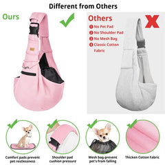 Pet Sling Carrier Bag - Adjustable Shoulder Tote for Small Dogs & Cats