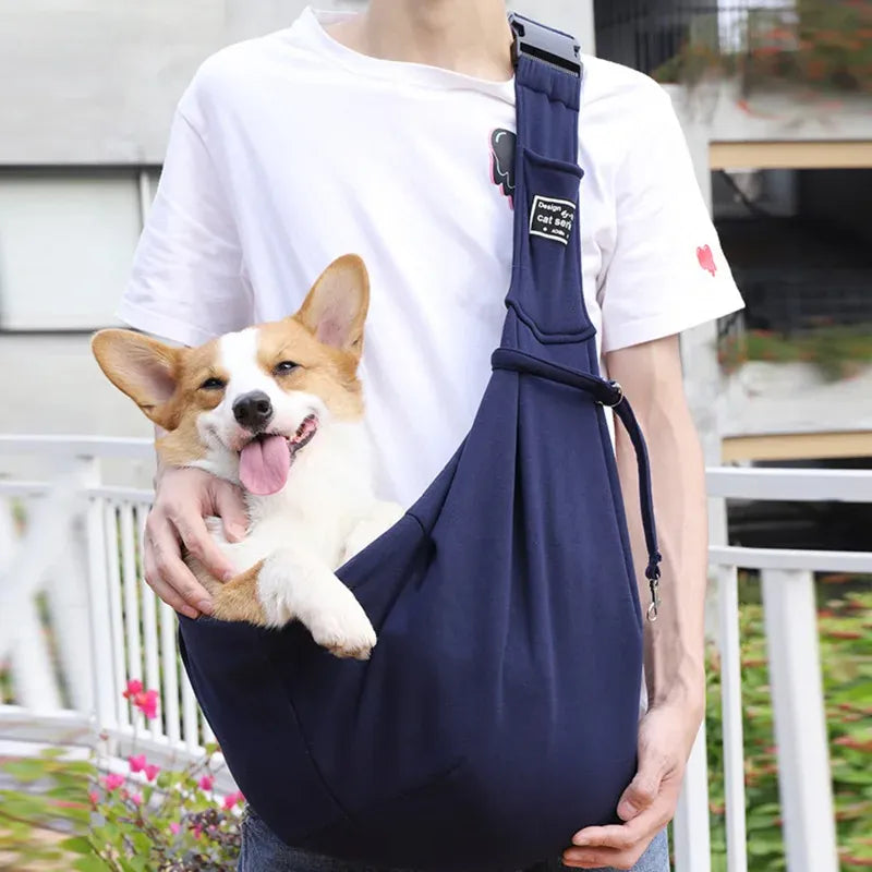 Pet Sling Carrier Bag - Adjustable Shoulder Tote for Small Dogs & Cats