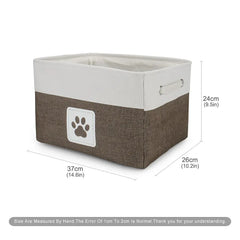 Pet Toy Storage Basket Foldable Paw Dog Cat Clothes Box Accessories Organize Bin