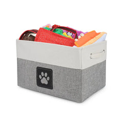 Pet Toy Storage Basket Foldable Paw Dog Cat Clothes Box Accessories Organize Bin