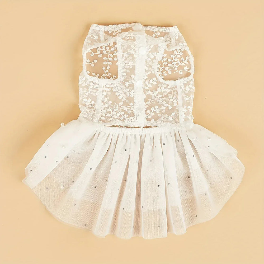 Pet Wedding Dress & Suit – Mesh Summer Outfit for Dog & Cat Wedding Party