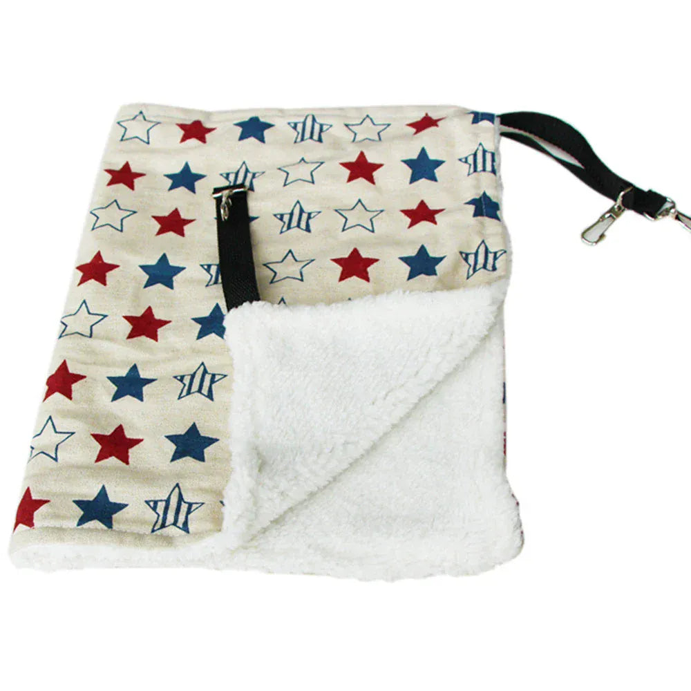 Plush Cat Hammock - Adjustable Heating Pet Mat for Cages & Windows