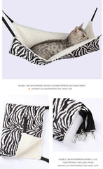 Plush Cat Hammock - Adjustable Heating Pet Mat for Cages & Windows