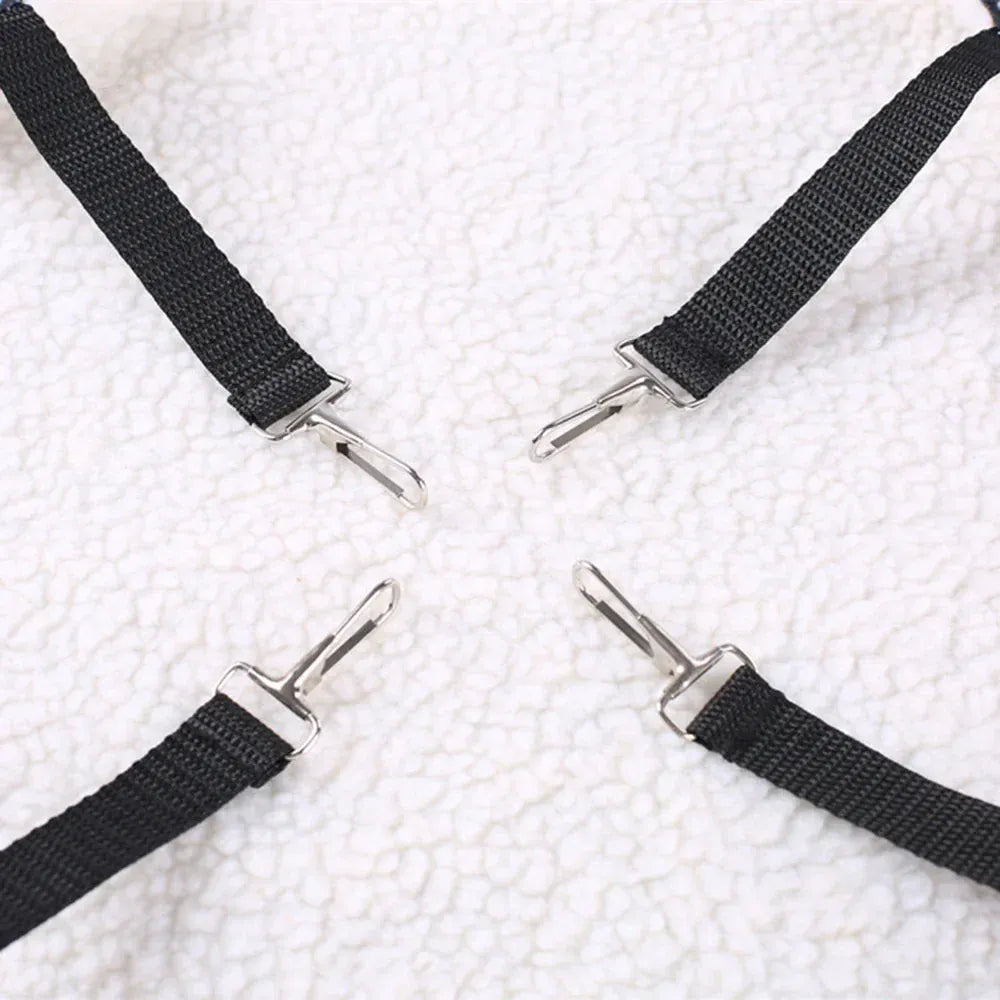 Plush Cat Hammock - Adjustable Heating Pet Mat for Cages & Windows