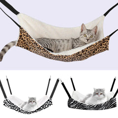 Plush Cat Hammock - Adjustable Heating Pet Mat for Cages & Windows