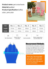 Plush Dog Snow Boots - 100% Cotton Warm Winter Shoes for Small Dogs