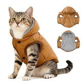 Premium Hooded Cat & Dog Coat - Windproof Fleece Jacket with D-Ring