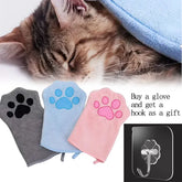 Quick-Dry Pet Bath Gloves – Absorbent Dog & Cat Drying Gloves with Paw Print Design