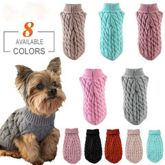 Small Dog Sweater | Autumn & Winter Knitted Pullover, Warm Solid Pet Clothes