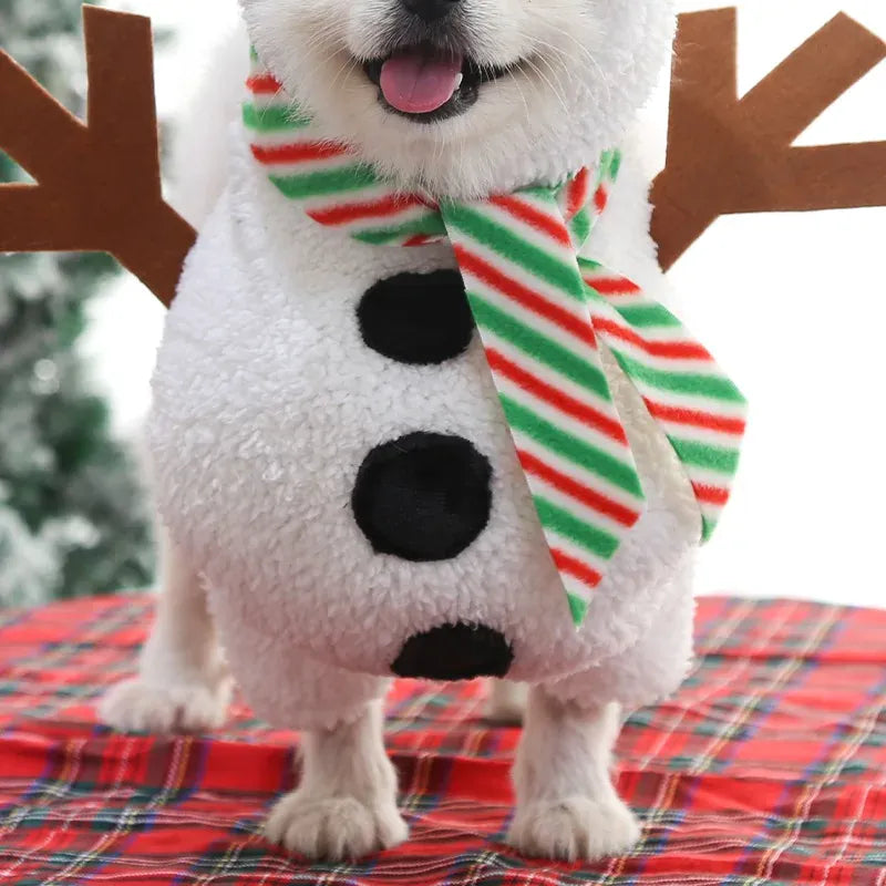 Snowman Dog Christmas Costume - Funny Winter Pet Outfit for Large Breeds