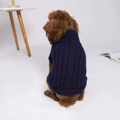 Solid Cotton Dog Sweater - Soft Winter Pet Apparel for All Sizes
