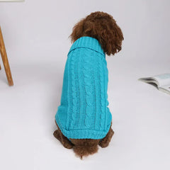 Solid Cotton Dog Sweater - Soft Winter Pet Apparel for All Sizes