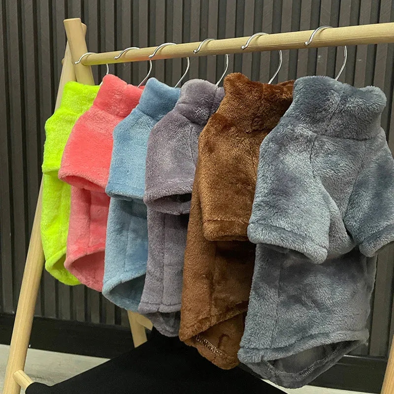 Sphynx Cat Turtleneck Sweater - Soft Fleece Winter Coat for Hairless Cats