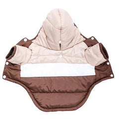 Striped Pet Hoodie - Windproof Winter Jacket for Cats & Small Dogs