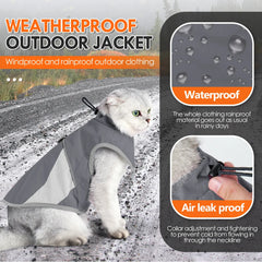 Thick Windproof Cat Jacket - Heavy Duty Winter Coat for Small Pets