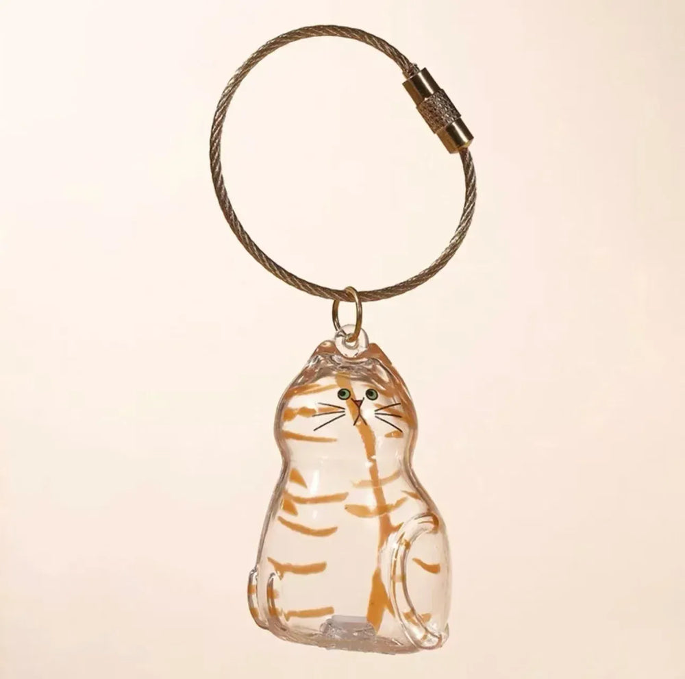 Transparent Cat Hair Storage Keychain - Pet Fur Keepsake Memorial Pendant
