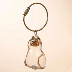 Transparent Cat Hair Storage Keychain - Pet Fur Keepsake Memorial Pendant