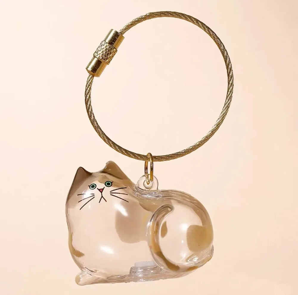 Transparent Cat Hair Storage Keychain - Pet Fur Keepsake Memorial Pendant