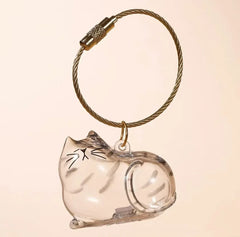 Transparent Cat Hair Storage Keychain - Pet Fur Keepsake Memorial Pendant