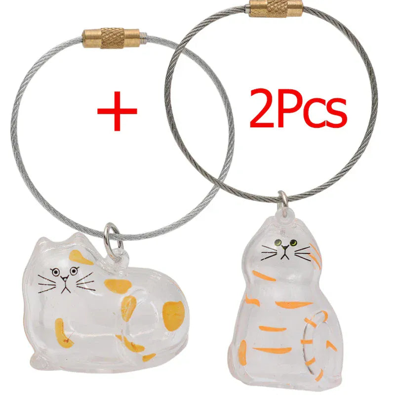 Transparent Cat Hair Storage Keychain - Pet Fur Keepsake Memorial Pendant