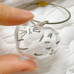Transparent Cat Hair Storage Keychain - Pet Fur Keepsake Memorial Pendant