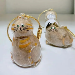 Transparent Cat Hair Storage Keychain - Pet Fur Keepsake Memorial Pendant