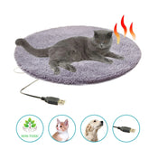 USB Electric Pet Heating Pad - Constant Temperature 28°C Winter Warm Bed for Cats & Small Dogs, Portable Plush Heating Mat