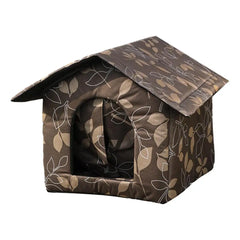 Waterproof Outdoor Cat House - Winter Warm Shelter with Foldable Design