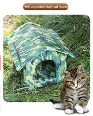 Waterproof Outdoor Cat House - Winter Warm Shelter with Foldable Design