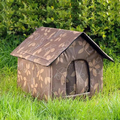 Waterproof Outdoor Cat House - Winter Warm Shelter with Foldable Design