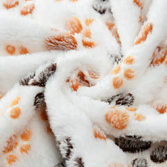 Winter Pet Blanket with Paw Print - Cozy Thicken Fleece Mat for Cats & Dogs