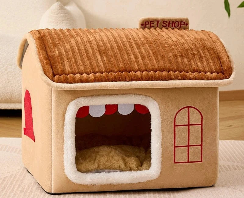 Winter Pet House - Foldable Cat Dog Cave Bed Portable Washable Puppy Shelter