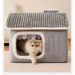 Winter Pet House - Foldable Cat Dog Cave Bed Portable Washable Puppy Shelter
