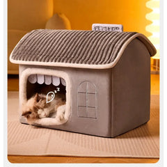 Winter Pet House - Foldable Cat Dog Cave Bed Portable Washable Puppy Shelter