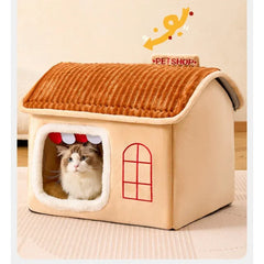 Winter Pet House - Foldable Cat Dog Cave Bed Portable Washable Puppy Shelter