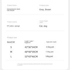 Winter Pet House - Foldable Cat Dog Cave Bed Portable Washable Puppy Shelter