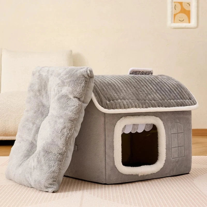Winter Pet House - Foldable Cat Dog Cave Bed Portable Washable Puppy Shelter