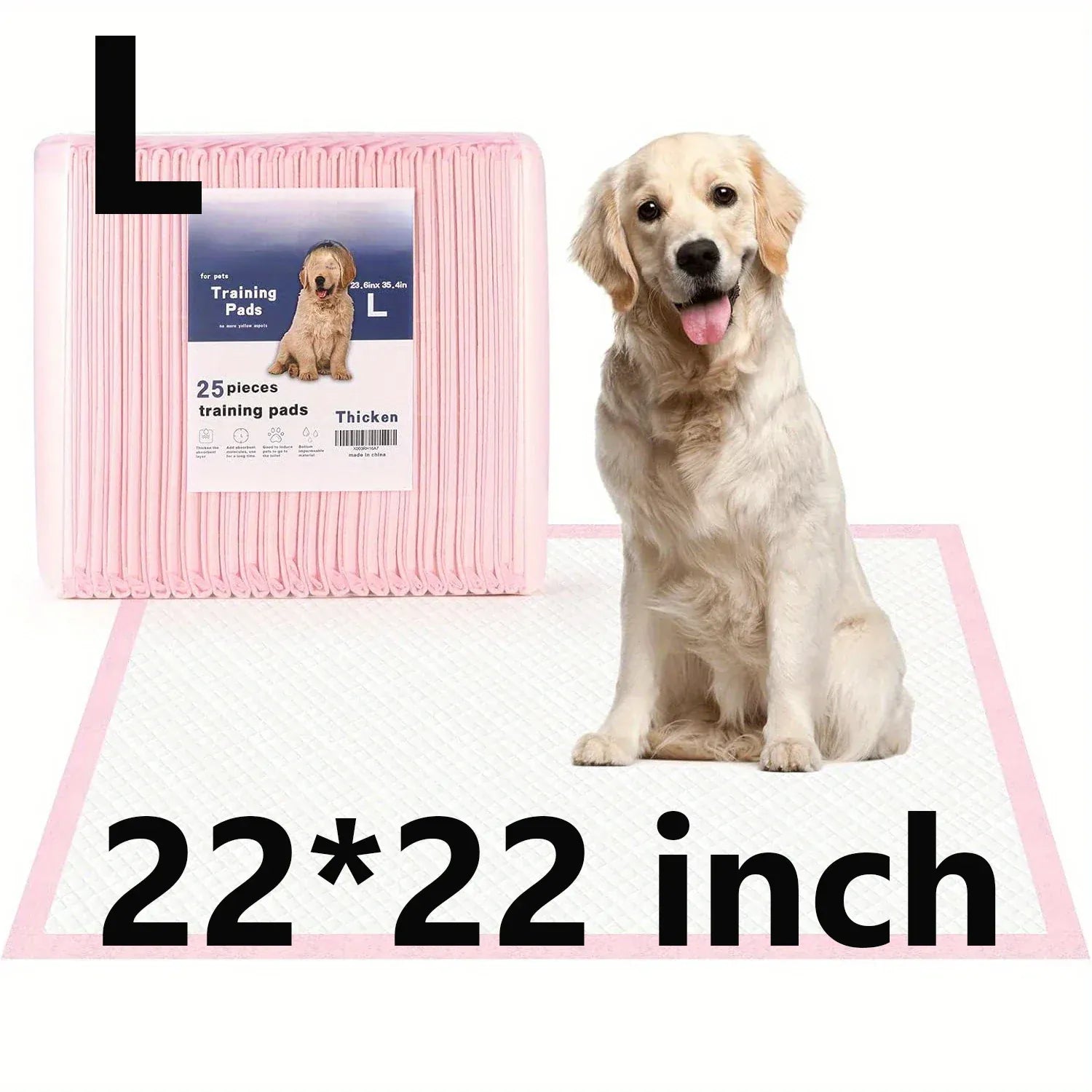 100-Count Super Absorbent Pet Urine Pads - Large Breed Puppy Potty Training Pads, Disposable Dog & Cat Housebreaking Mats