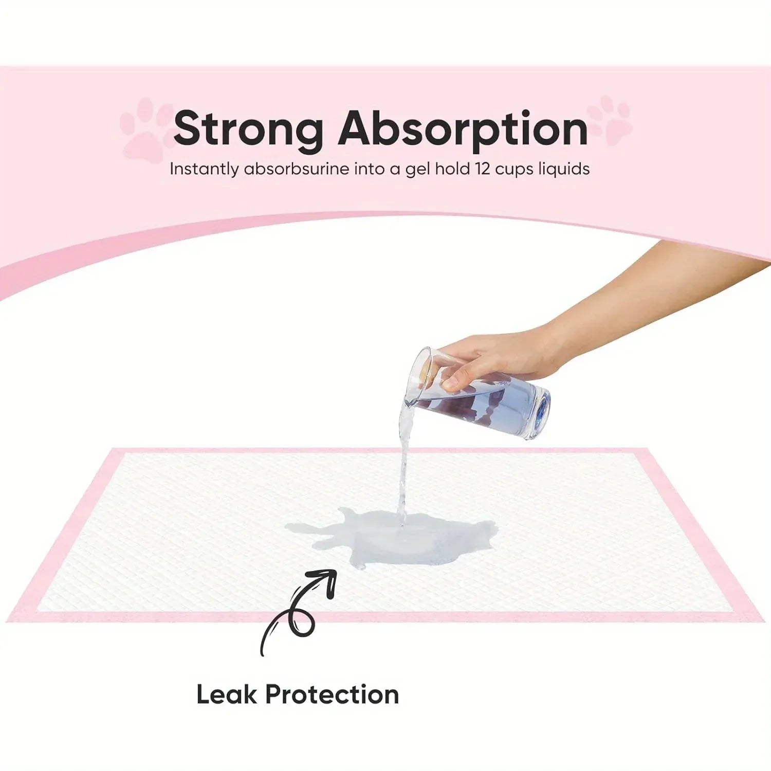 100-Count Super Absorbent Pet Urine Pads - Large Breed Puppy Potty Training Pads, Disposable Dog & Cat Housebreaking Mats