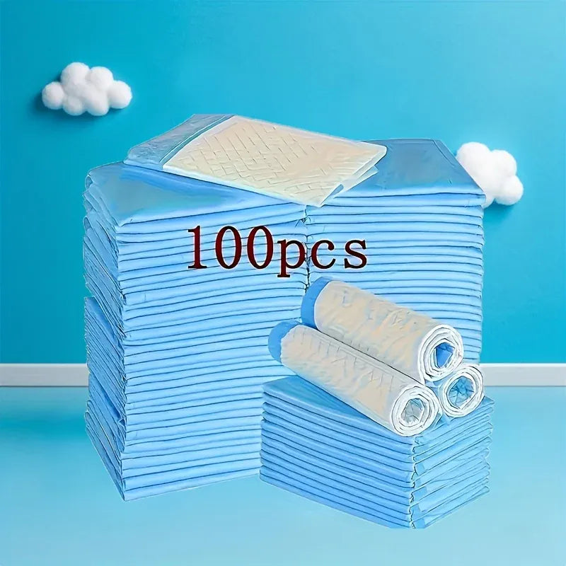 100-Count Super Absorbent Pet Urine Pads - Large Breed Puppy Potty Training Pads, Disposable Dog & Cat Housebreaking Mats