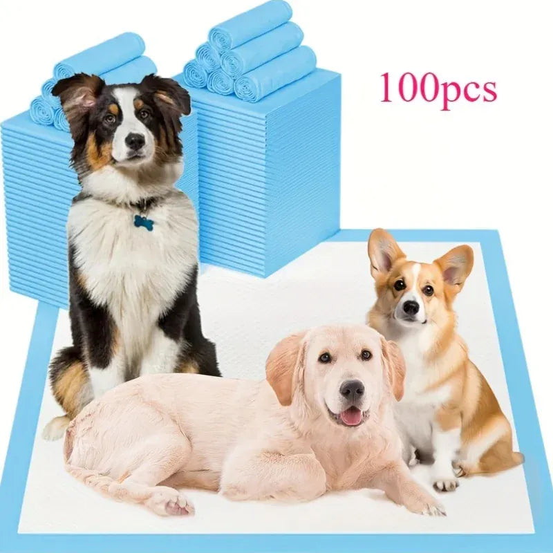 100-Count Super Absorbent Pet Urine Pads - Large Breed Puppy Potty Training Pads, Disposable Dog & Cat Housebreaking Mats