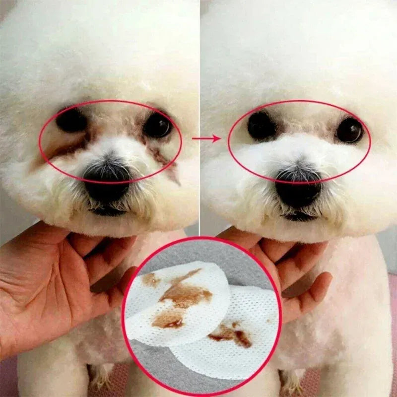 130 Pcs Pet Eye Cleaning Wipes | Tear Stain Remover for Dogs & Cats | Gentle Grooming Wipes | Non-Foaming Soft Pet Towels