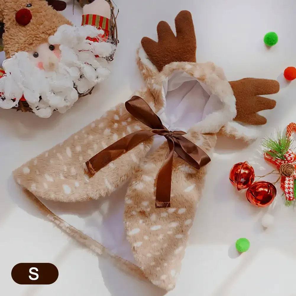1PC Halloween Pet Costume Funny Elk Cloak for Small Dogs Cute Christmas Cat Cosplay Outfit