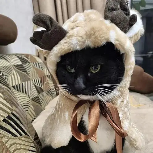 1PC Halloween Pet Costume Funny Elk Cloak for Small Dogs Cute Christmas Cat Cosplay Outfit