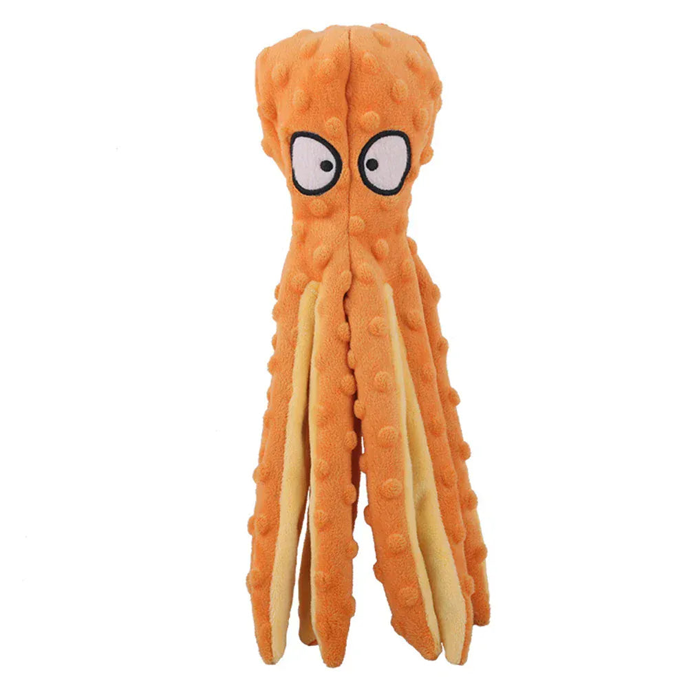 1PC Plush Pet Toy | Cartoon Fish & Octopus | Interactive Chew & Squeaky Toy for Cats & Dogs | Fun Bite-Resistant Pet Product