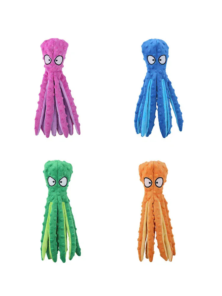 1PC Plush Pet Toy | Cartoon Fish & Octopus | Interactive Chew & Squeaky Toy for Cats & Dogs | Fun Bite-Resistant Pet Product