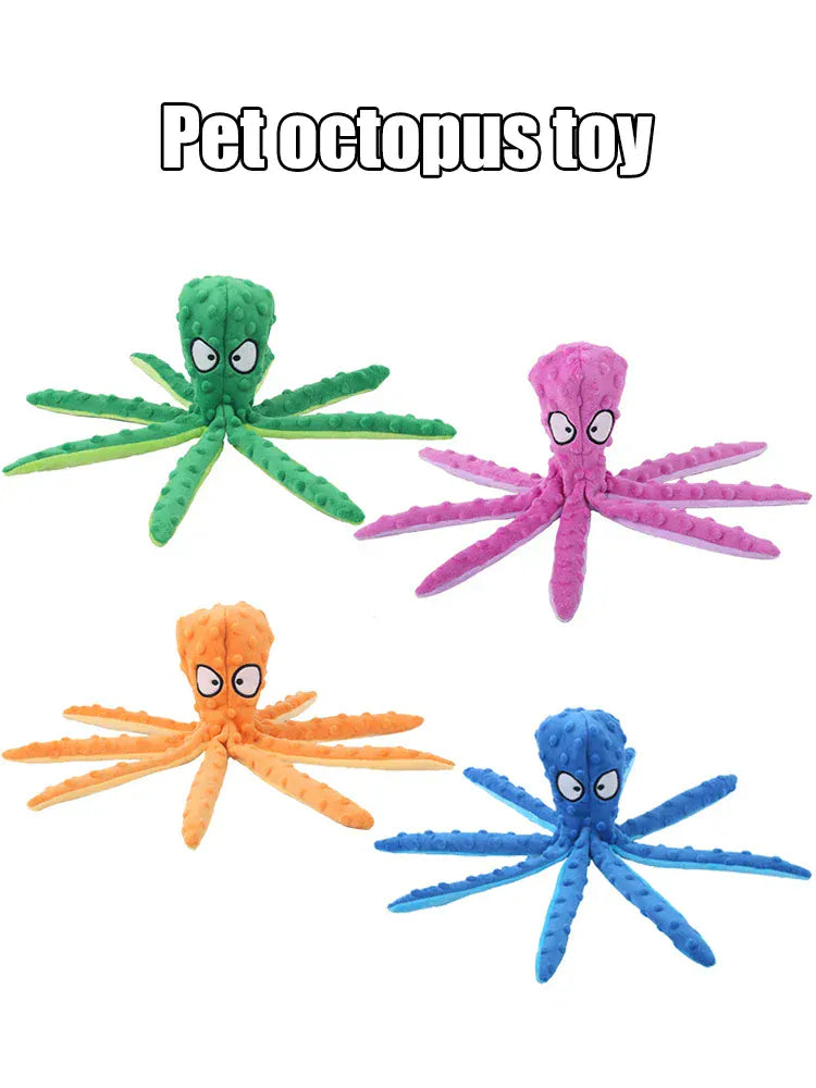 1PC Plush Pet Toy | Cartoon Fish & Octopus | Interactive Chew & Squeaky Toy for Cats & Dogs | Fun Bite-Resistant Pet Product