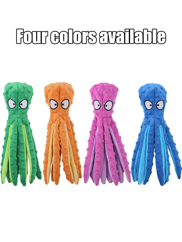 1PC Plush Pet Toy | Cartoon Fish & Octopus | Interactive Chew & Squeaky Toy for Cats & Dogs | Fun Bite-Resistant Pet Product