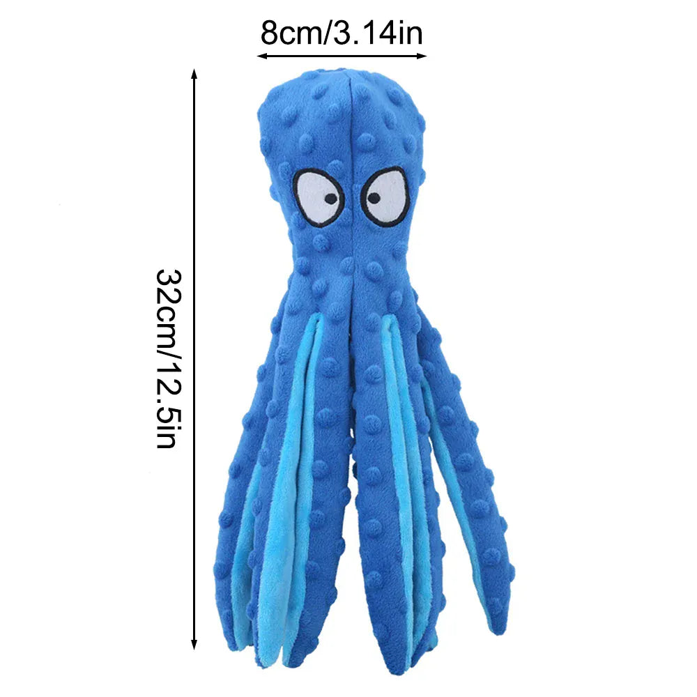 1PC Plush Pet Toy | Cartoon Fish & Octopus | Interactive Chew & Squeaky Toy for Cats & Dogs | Fun Bite-Resistant Pet Product